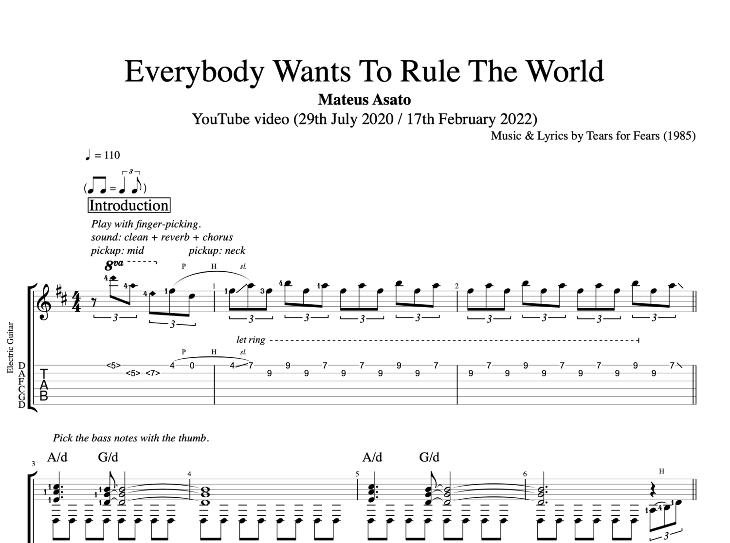 Everybody Wants To Rule The World (Tears for Fears cover) · Mateus Asato